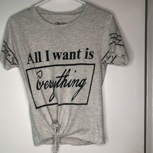 Grey Graphic Tied Top